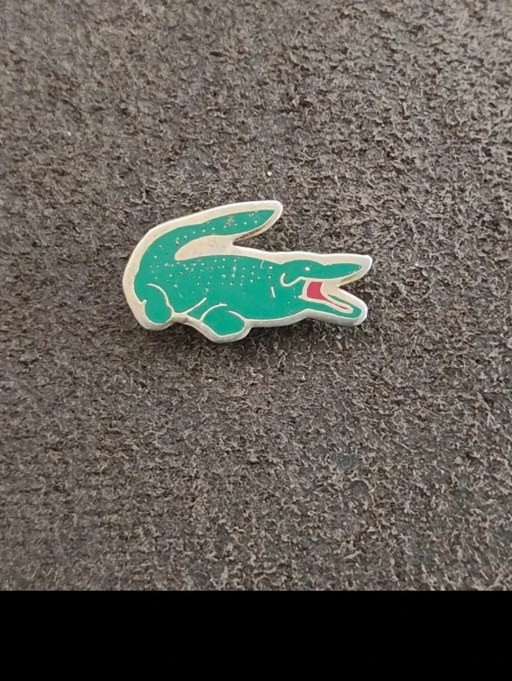 1980s Rare & Hard To Find Lacoste Gold Tone Enamel Crocodile Cloisonné Pin